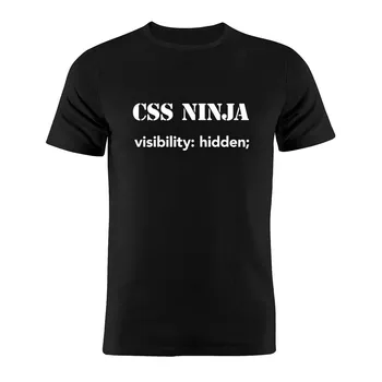 100% Medvilnės Unisex Marškinėliai CSS Ninja Matomumas Paslėptas Kūrėjas, Programuotojas Programuotojas Pokštas Minimalistinis Kūrinys Dovana Tee