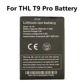 100% Naujos BL-09 Baterija THL T9 Pro 3000mAh Mobilieji Telefonai Išmanusis telefonas Pakeitimo Bateria