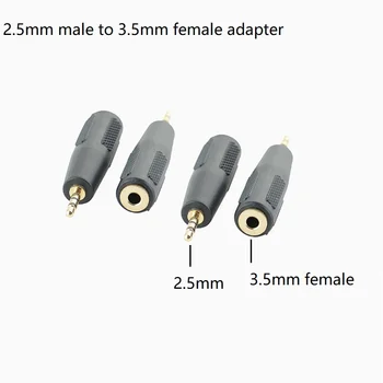 10vnt/daug Audio Stereo-2,5 mm Male 3,5 mm Female Jack Adapteris Keitiklis