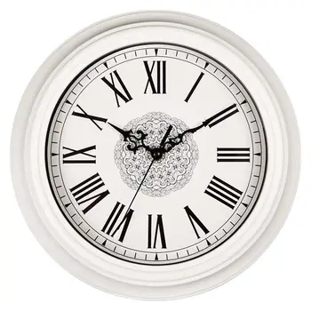 12-Colių Silent Ne-Tiksi Turas Sieniniai Laikrodžiai, Dekoratyvinis Vintage Stiliaus Romėnišką Laikrodis Namų Virtuvė/Svetainė/ Miegamasis (Wh