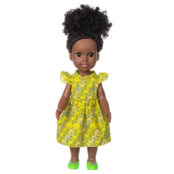 14 Colių Afrikos Amerikos Reborn Baby Doll Silikono Vinilo Kūdikių Lėlės Afro Garbanotas Plaukų Lėlė Mergaitė Vonios Žaislas Dovanos