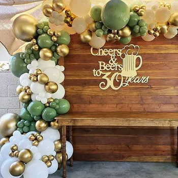 152pcs Retro Žalia Balionų Girliandą Arch Rinkinys Baby Shower Vestuvių Papuošalai Pastelinių Balionų Gimtadienio Prekes