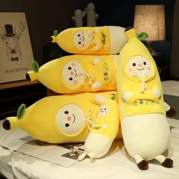 1pc 30-85cm Animacinių filmų Mielas Kūdikis Pav Bananų Pliušinis Žaislas Minkštas Augalų Bananų Pagalvę Įdaryti Lėlės Kawaii Vaikų Namų Dekoro Kalėdų Dovana