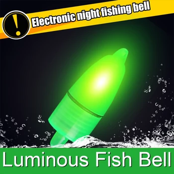 1pcs meškere Bite Bell meškere Patarimas LED Nakties Žiburiai Twin Bell Elektros Bite Signalą, Žvejybos Reikmenys, Įrankiai