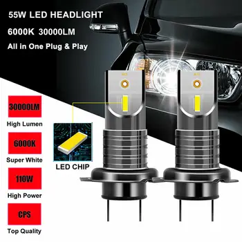 2 Pack H7 LED Žibintų Lemputės 55W 6500K Ryškus LED Žibintų Konversijos Rinkinys Automobilio Halogeninės Lemputės Pakeitimas Automobilių Reikmenys