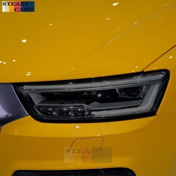 2 Vnt Automobilių Žibintų Apsauginės Plėvelės Rūkyti Juoda Spalva Wrap Vinilo Skaidrios TPU Lipdukas Audi Q3 8U RSQ3 2012-2018