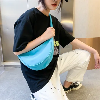 2022 nauja banga jiaozi maišelį Japonijos paprastas atsitiktinis pažasties maišelį, tingus vėjas studentų mados drobės krepšys moterų pečių maišą.