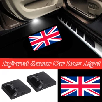 2x Jungtinės Karalystės Vėliavos Automobilio Duris LED jungtinės KARALYSTĖS (Anglijos Vėliava Projektorius, Šešėlis, Šviesos Automobilio Salono Apdailos