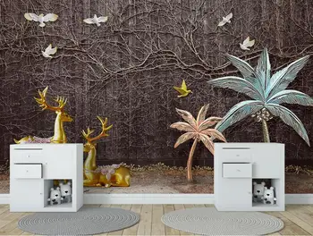 3D tapetai 2019 m. už namų sienų Gyvūnų kraštovaizdžio kambarį miegamojo sienos popieriaus tv 