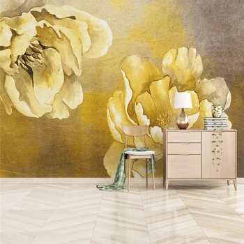 3d tapetai, freskos modernus minimalistinio gėlių atidaryti turtingas sofa kambarį TELEVIZIJOS šeimos menas fono sienos šilko vandeniui medžiaga
