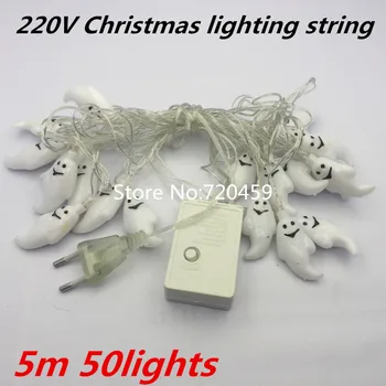 3pcs LED Kalėdų apšvietimo string 5M 50leds Helovinas Kalėdų šalis Dekoro RGB String Pasakų Žibintai 220V