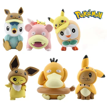 4.2-6cm Tomy Pokemon Duomenys Pikachu Psyduck Eeveelution Slowpoke Pet Surinkimo Anime Modelis Lėlės, Žaislai Vaikams, Gimtadienis