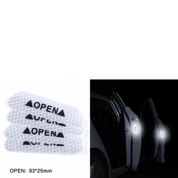 4pcs Automobilio duris saugos kovos su susidūrimo perspėjimo šviesą atspindintys lipdukai ATIDARYTI lipdukai Hyundai Solaris Akcentas Elantra 