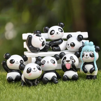 4pcs Kawaii Panda Amatų Miniatiūriniai MEILĖS Tortas Dekoro 
