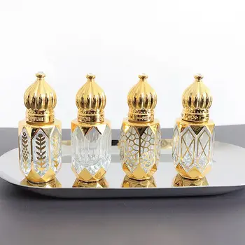 6ml Aukso Prabangos Stiliaus Daugkartiniai Kvepalų Butelių Stiklo konstrukcija eterinio Aliejaus Butelis Tuščias Kosmetika Bandinio Bakas