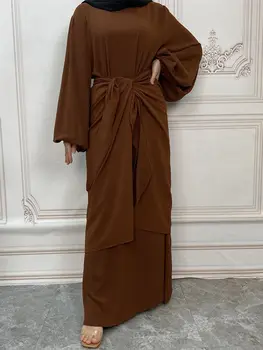 Abayas Moterų Ramadanas Dubajus Abaja Turkijos Islamo Musulmonų Rinkiniai Hijab Kukli Suknelė Skraiste Longue Femme Ansambliai Musulmans Vestido