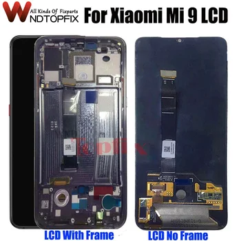 AMOLED Už Xiaomi Mi 9 LCD Ekranas Jutiklinis Ekranas skaitmeninis keitiklis Asamblėjos Pakeitimas Su Rėmu 6.39