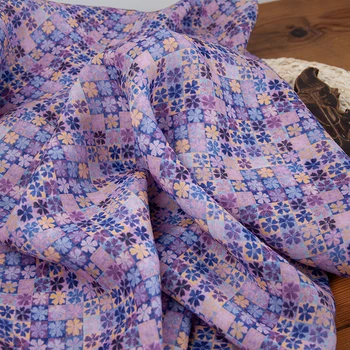 Aukštos klasės natūralus ramės (kiniškosios dilgėlės) audiniai Violetinė patikrinti skaitmeninio spausdinimo medžiagos, Patogus ir kvėpuojantis marškinėliai suknelė kratinys