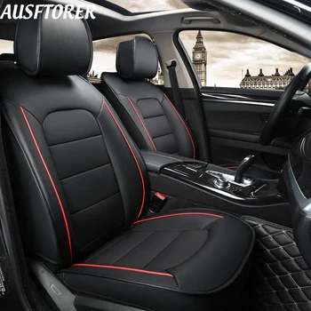 AUSFTORER Užsakymą karvės odos & PVC Oda Apima Sėdynės Audi A6 Automobilių Sėdynės Padengti Pagalvėlė Apsaugos Interjero Aksesuarų 14PCS/Rinkiniai