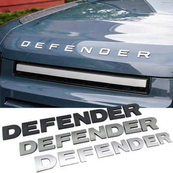Automobilio Priekinis Dangtis 3D Raidės Lentele Lipdukai Tinka Land Rover Defender Logotipas Galvos Emblema Apdailos Lipdukai Pakeisti Auto Priedai