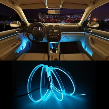 Automobilio salono Atmosferą lempa USB šalto kabelio (cigarečių žiebtuvėlio/baterijos atveju apdaila prietaisų skydelyje kontrolės stalo lempos