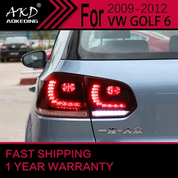Automobilių Žibintai V W Golf 6 Golf6 LED Uodegos Šviesos 2009-2012 MK6 R20 Galinis Stop Žibintas Stabdžio Signalas DRL Atvirkštinio Automobilių Priedai