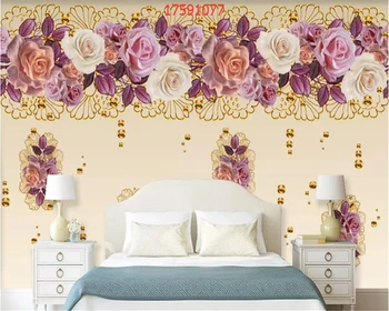 beibehang Pasirinktinis dydis Retro Europos naftos tapyba gėlės ir gėlių, rožių TV, sofa sienų apdaila sienų tapetai behang