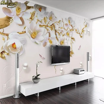 beibehang Užsakymą 3D tapetai freskomis šiuolaikinės minimalistinės mados juvelyrikos iškilumo trimatis tulpės gyvenimo kambario sienos