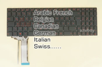 Belgijos, Kanados, vokietijos, italijos, Šveicarijos arabų prancūzų AF Klaviatūros Asus GL551JM GL551JW GL551JX GL551vw G58 G58JM G58JW Apšvietimu
