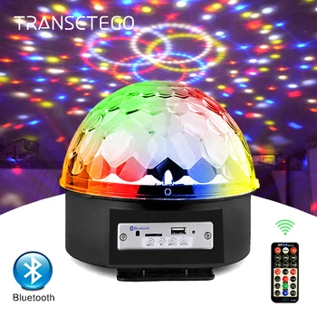 Bluetooth, MP3 Led Disco Šviesos Kamuolys Šalis Žibintai 9 Spalvų Sukasi LED Etape Lempa DJ Magic Ball Lazerinis Projektorius Muzikos Grotuvas Lempos
