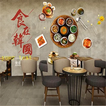 Custom Vertus-korėjos Tema, Restoranas Kraštovaizdžio sienos popieriaus korėjos stiliaus grilis Kimchi Fone Pramonės ir Dekoro, Sienų Tapetai, 3D