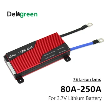 Deligreen 7S 80A 100A 120A 150A 200A 250A 24V PCM/PCB/BMS ličio baterija 3.7 V Vardinė 18650 Lithion Jonų Baterija
