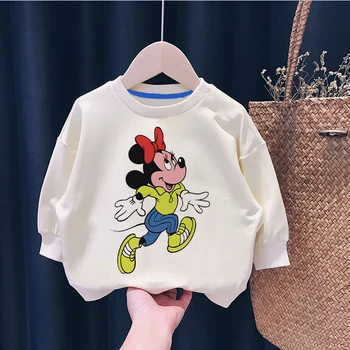 Disney Mickey Minnie Spausdinti Atsitiktinis Berniukas, Mergaitė, Marškinėlius Žiemos Naujiena Vaikų Hoodies Naujų Animacinių Filmų Mielas Apvalios Kaklo Fashion Palaidinė