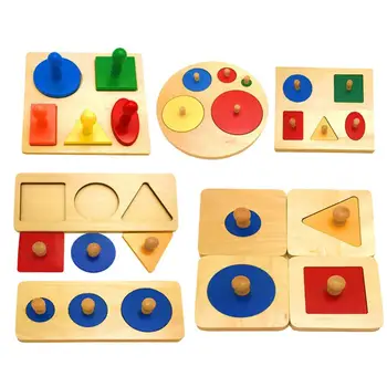 Dropshipping!!Montessori Medienos Rankenėlę Įspūdį Peg Valdybos Geometrinės Formos Rungtynės Kūdikių Švietimo Žaislas