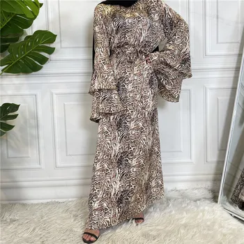 Dubajus Arabų Karšto Pardavimo Mados Print Plus Size Diržo Musulmonų Moterų Suknelė Abaja Plius Dydžio Ilgas Sijonas Ramadanas Kaftan Ilgas Sijonas
