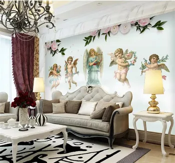 Europos naftos tapyba angel de papel parede 3d foto wallpape gyvenamasis kambarys sofos didelės freskos sienos popieriaus Namų Puošybai