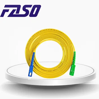 FASAS 50PCS SC APC UPC Fiber Optic Patch Cord SX Core 3.0 mm Vienos rūšies G652D Optinio Pluošto Jumper Geltona LSZH Jackt 1/2/3m