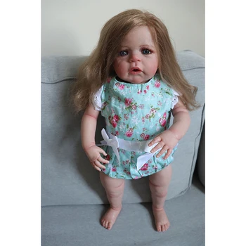 FBBD 60CM Reborn Baby Doll Sandie Su korėjos Stiliaus Ilgi Garbanoti Plaukai Su Fasion Suknelė Žaislai Vaikams, Lėlės