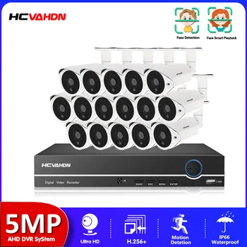 HD-TVI HAINAUT 16CH 1080P 5MP DVR Komplektas, 5MP Saugumo Kamerų Sistema, 16* 5,0 MP Dieną, Naktinio Matymo VAIZDO Home Security Kit su 4TB HDD