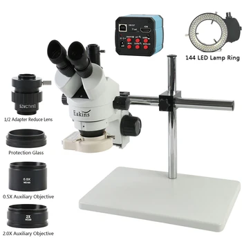 HDMI/USB Mikroskopo vaizdo Kamera+simul-židinio Trinokulinis Stereo Mikroskopas 7~45X Nuolat Priartinimas +LED Šviesos +Didelis Universali Plokštė