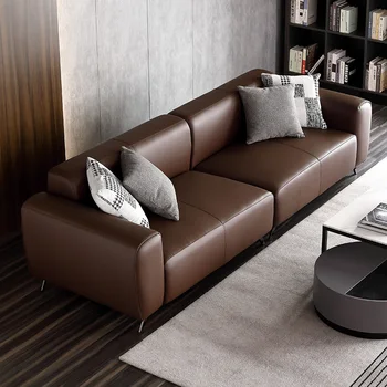 Italijos minimalistinio odos sofos, modernus, paprastas mažas šeimos gyvenamasis kambarys kartu Nordic Light luxury tiesiai eilės tris asmuo