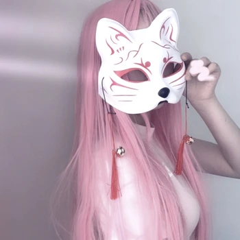 Japonijos Retro Fox Mask Fetišas Galvos Kaukė BDSM Bondage Apribojimų Catwomen Katytė Maskuotis Kaukė Sexy Anime Cosplay Foto Rekvizitai
