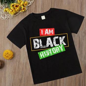 Juodosios istorijos mėnesį, T-marškinėliai berniukams, Juneteenth Spausdinti Marškinėlius Harajuku Vaikai Marškinėlius Tee Berniukams Mergaičių Viršų trumpomis Rankovėmis T-Shirt