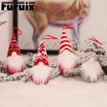 Kalėdų dekoracijas mezgimo vilnos miško žmonės lėlės mažas pakabukas beveidis Lėlės Kalėdų Medžio Apdaila pakabukas