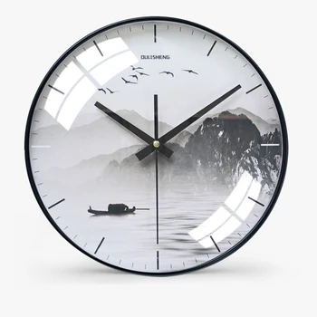 Kinijos Elementas Stiklo Laikrodis Namų Išjungti Gyvenimo Kambario, Miegamasis Šiuolaikinės Dekoratyvinės Vagetable Sienos Žiūrėti Kvarco Apvalūs Laikrodžiai