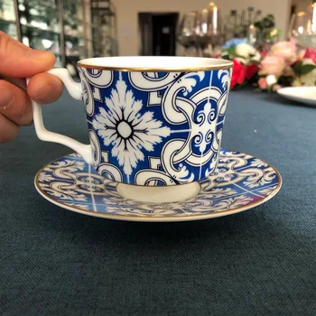 Kinijos kaulų Kinija kavos puodelis ir lėkštelė kabinti ausies latte, mocha taurės asmenybės kapučino puodelis