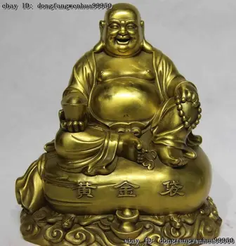 Kinijos Liaudies Žalvario, Vario Laimingas Laimingas Juoktis Turto Maitrėjos Maišas Budos Statula