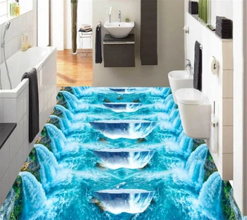Kriokliai ledynas Modernus vonios kambarys Custom 3D grindų sieniniai neslidus vandeniui sutirštės lipnios PVC tapetai BEIBEHANG
