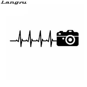 Langru 15.8 CM*3.9 CM Fotografijos Pulsą, širdies Plakimas Lipdukas Kamera Vinilo Automobilių Lipdukas Priedai Jdm