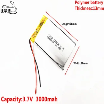Litro energijos baterija Gera Qulity 3.7 V,3000mAH 133656 Polimeras ličio jonų / Li-ion baterija tablet pc BANKAS,GPS,mp3,mp4